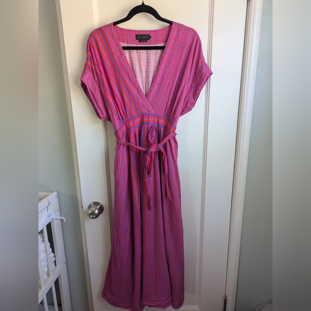 Hatch Maternity Pink and Red Plaid Dress Size 3